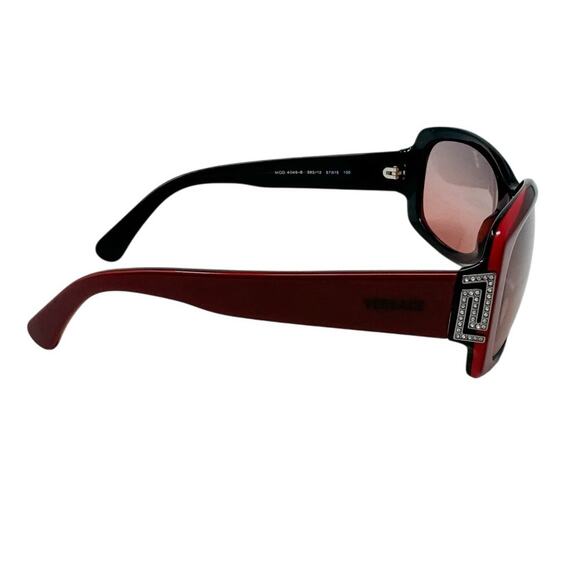 Versace Ombre Rectangle Rhinestone Logo Sunglasses w/ case red black y2k vintage - Picture 7 of 9